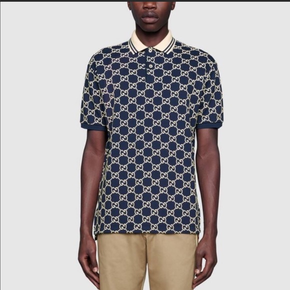 Blue and white gucci shirt Clearance